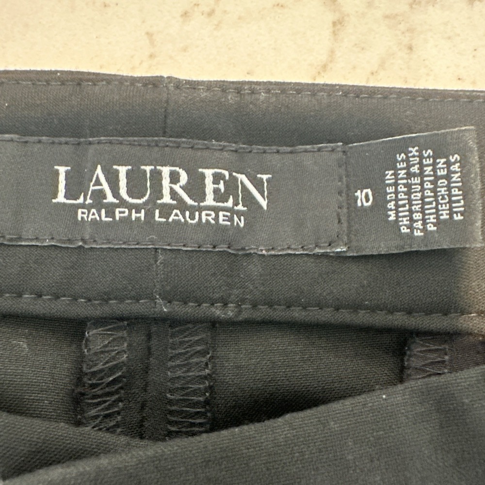 Ralph Lauren Women's Black Label Dress Pant Flat Front Pockets Solid Sz 10 - Picture 3 of 9